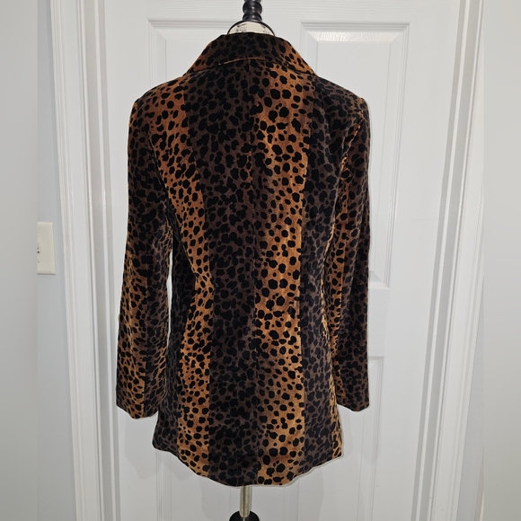 Rafaella Velvet Leopard Teddy Jacket, Size 10 - Picture 4 of 11